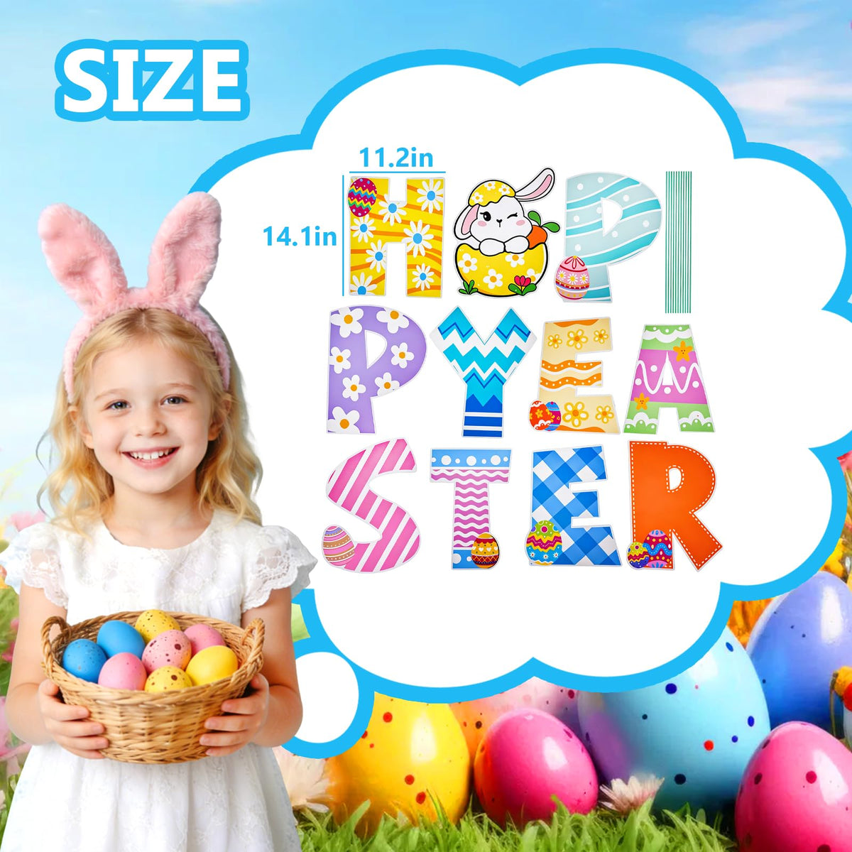 ZUDKSUY Easter yard sign welcomes guests, adds charming curb appeal