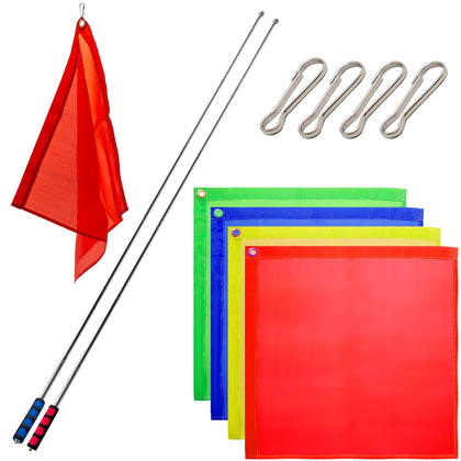 ZUDKSUY horse training flag 48inch blue flagpole for clear cues during training.