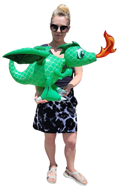Zugar Land large green inflatable dragon in flight, ideal as a dramatic centerpiece.