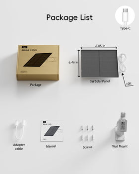 Zumimall solar panel bundle includes screws, mount, and cable.
