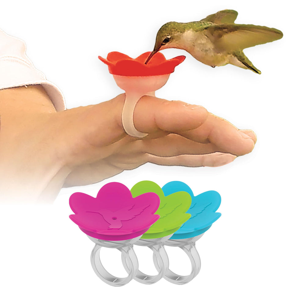 ZUMMR Hummingbird Ring Feeder front view with three-pack ready for backyard viewing