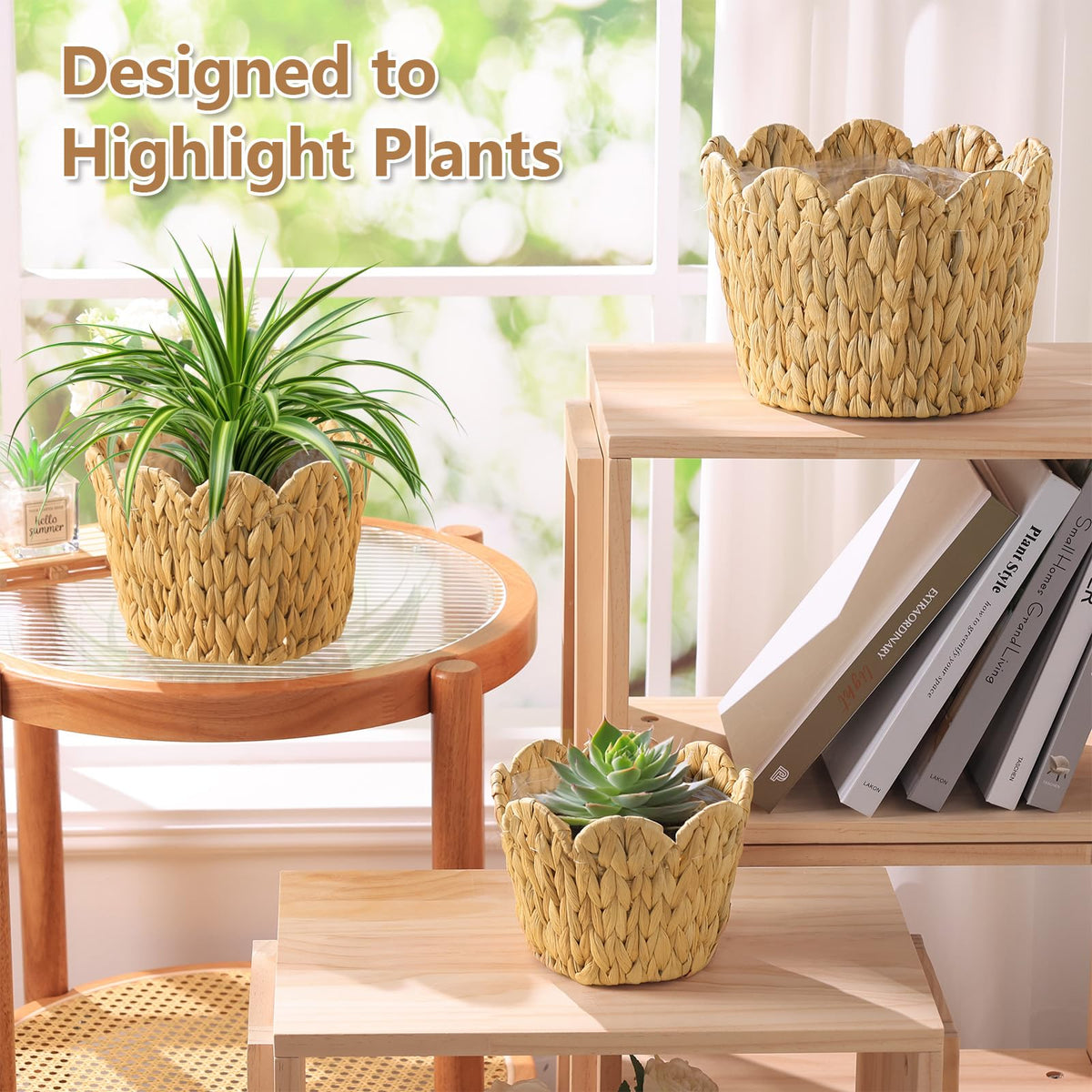 ZUNKNOD plant basket with liner keeps soil contained