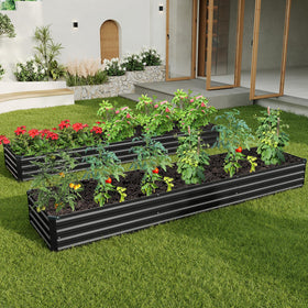ZUNUDA black galvanized planters add modern style to any yard.