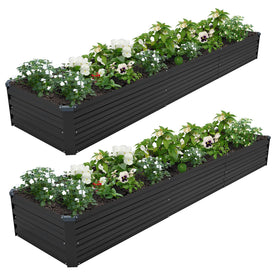 ZUNUDA galvanized raised garden bed two-box setup for vegetables and flowers.