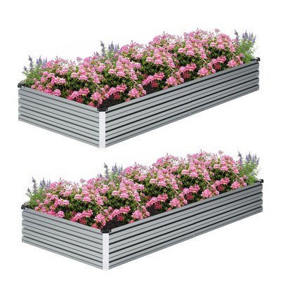 ZUNUDA galvanized raised garden bed kit in outdoor setup for vegetables