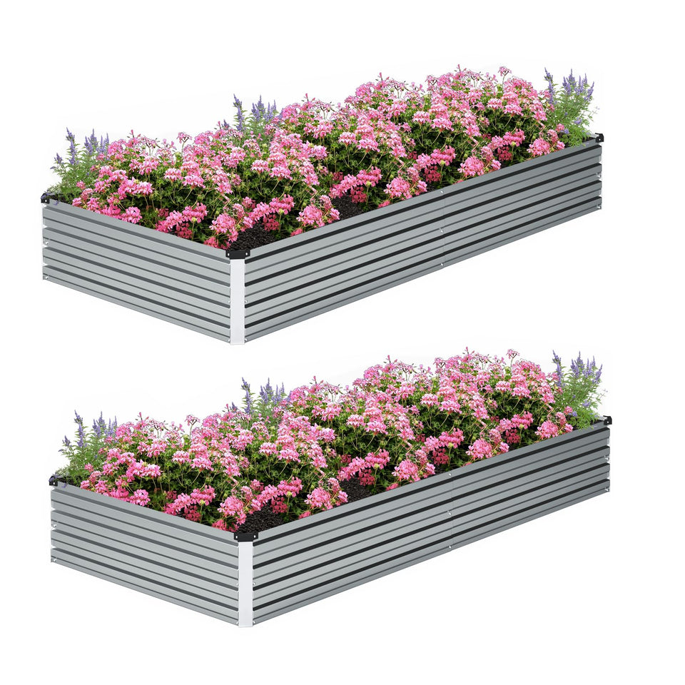 ZUNUDA galvanized raised garden bed kit in outdoor setup for vegetables