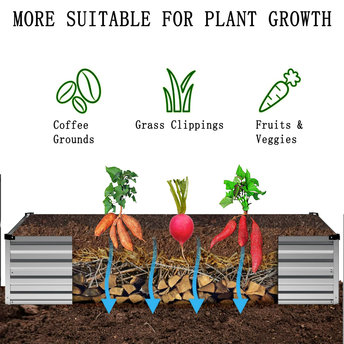 ZUNUDA large bed ideal for vegetables, flowers, and herbs