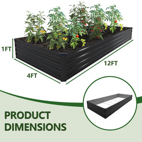 ZUNUDA 12x4x1ft bed close-up showing space for vegetables and flowers