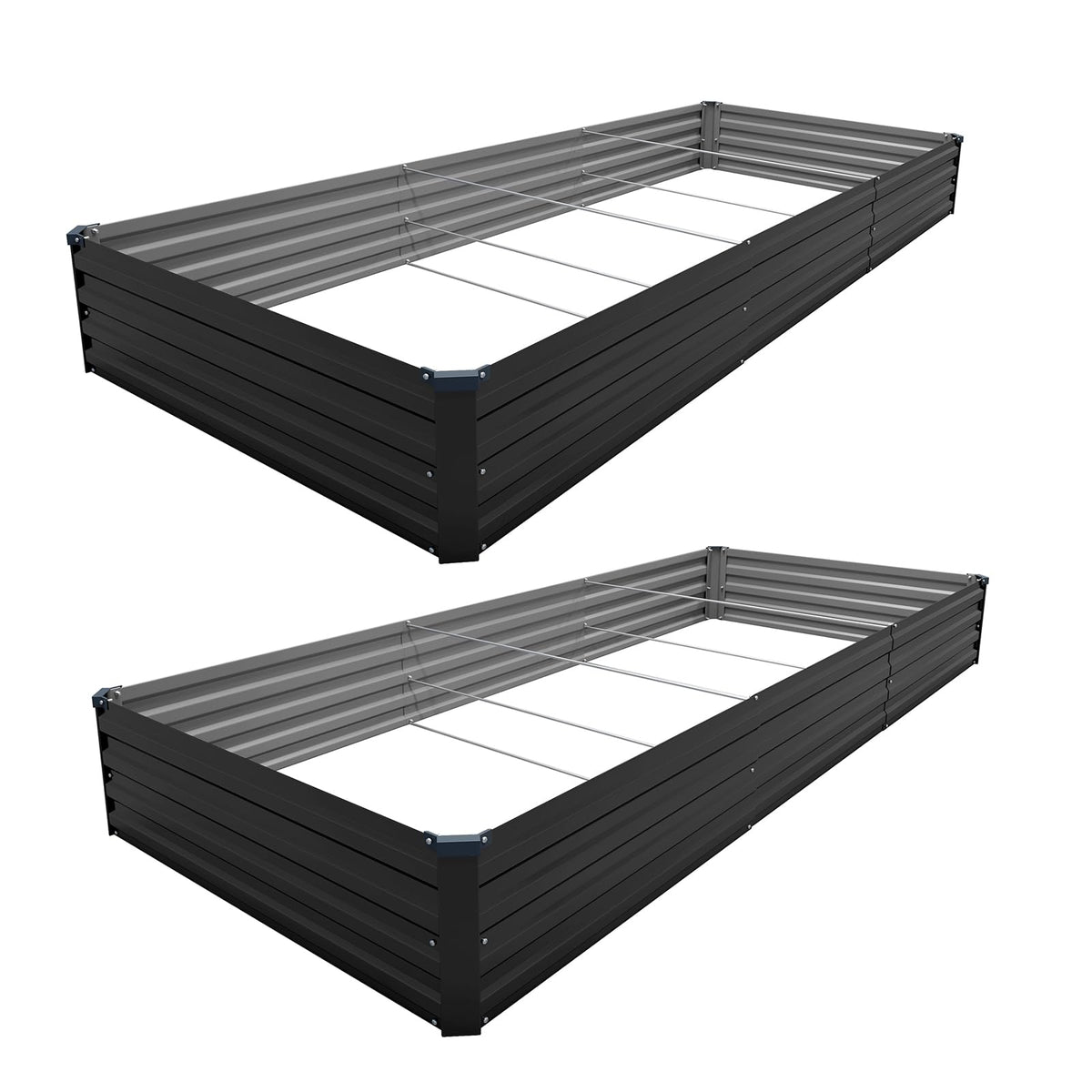 ZUNUDA side view of two-planter setup in black finish