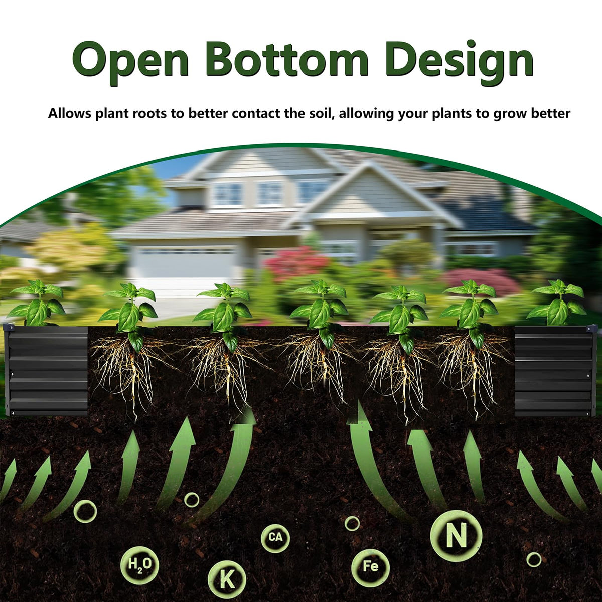 ZUNUDA rust-resistant coated steel withstands weather while supporting plants.