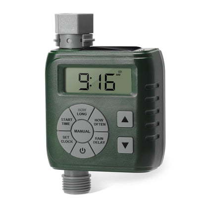 Zuomeng Sprinkler Timer front view with compact control panel for quick setup.