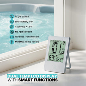 Zuprime Pure55 SpaGauge water temperature readings on a large display.