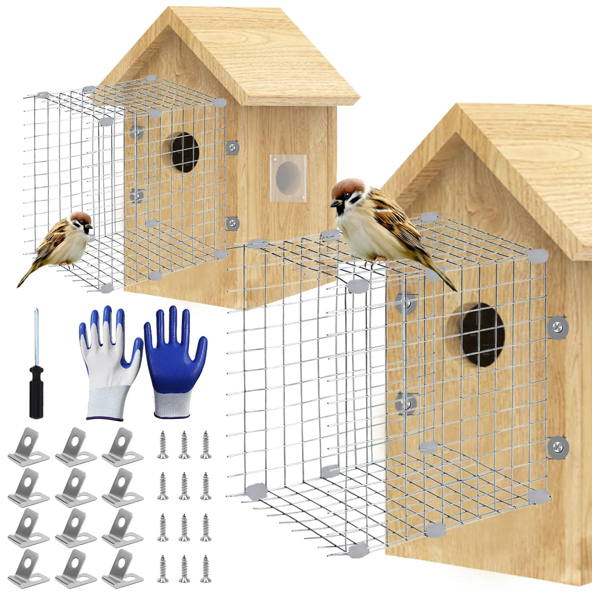 ZUUDYSEN Bluebird House Predator Guards square protects the nest entrance from predators.