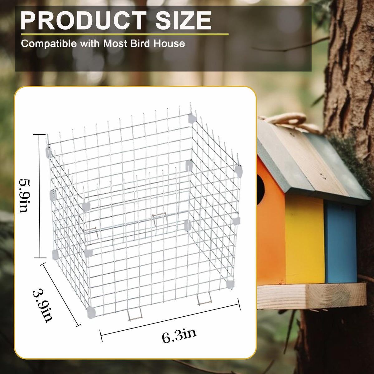 ZUUDYSEN Metal wire entrance guard for bluebird nesting protection.