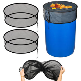 ZUUDYSEN pop-up mesh cover over a rain barrel protects water from debris.