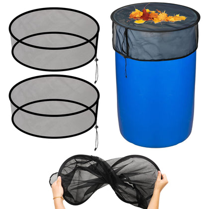 ZUUDYSEN pop-up mesh cover over a rain barrel protects water from debris.