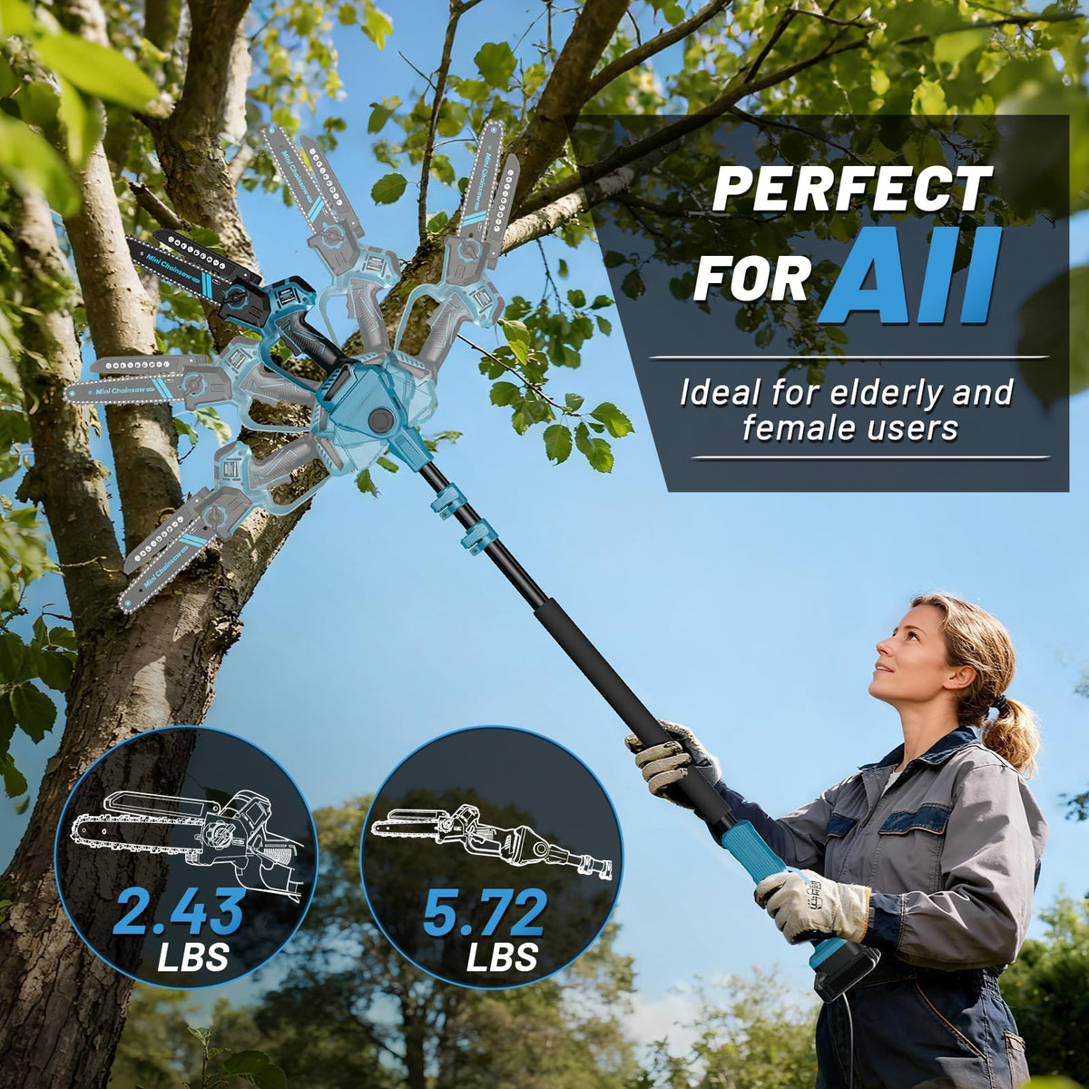 ZUYIYI tool-free chain tension for quick maintenance.