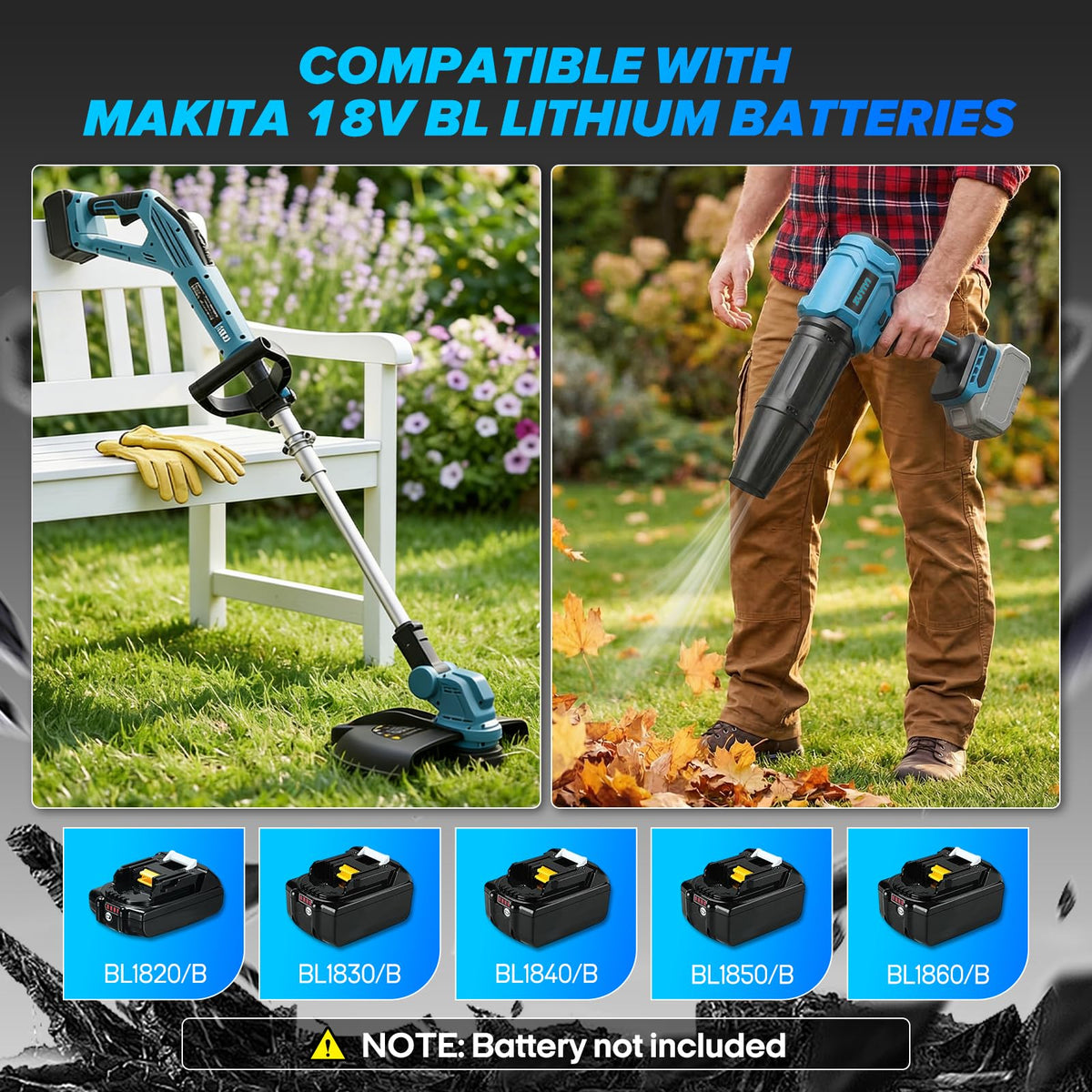 ZUYIYI jet blower delivers 475 MPH speed to clear leaves quickly.