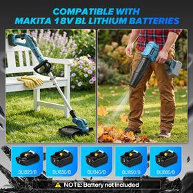 ZUYIYI jet blower delivers 475 MPH speed to clear leaves quickly.