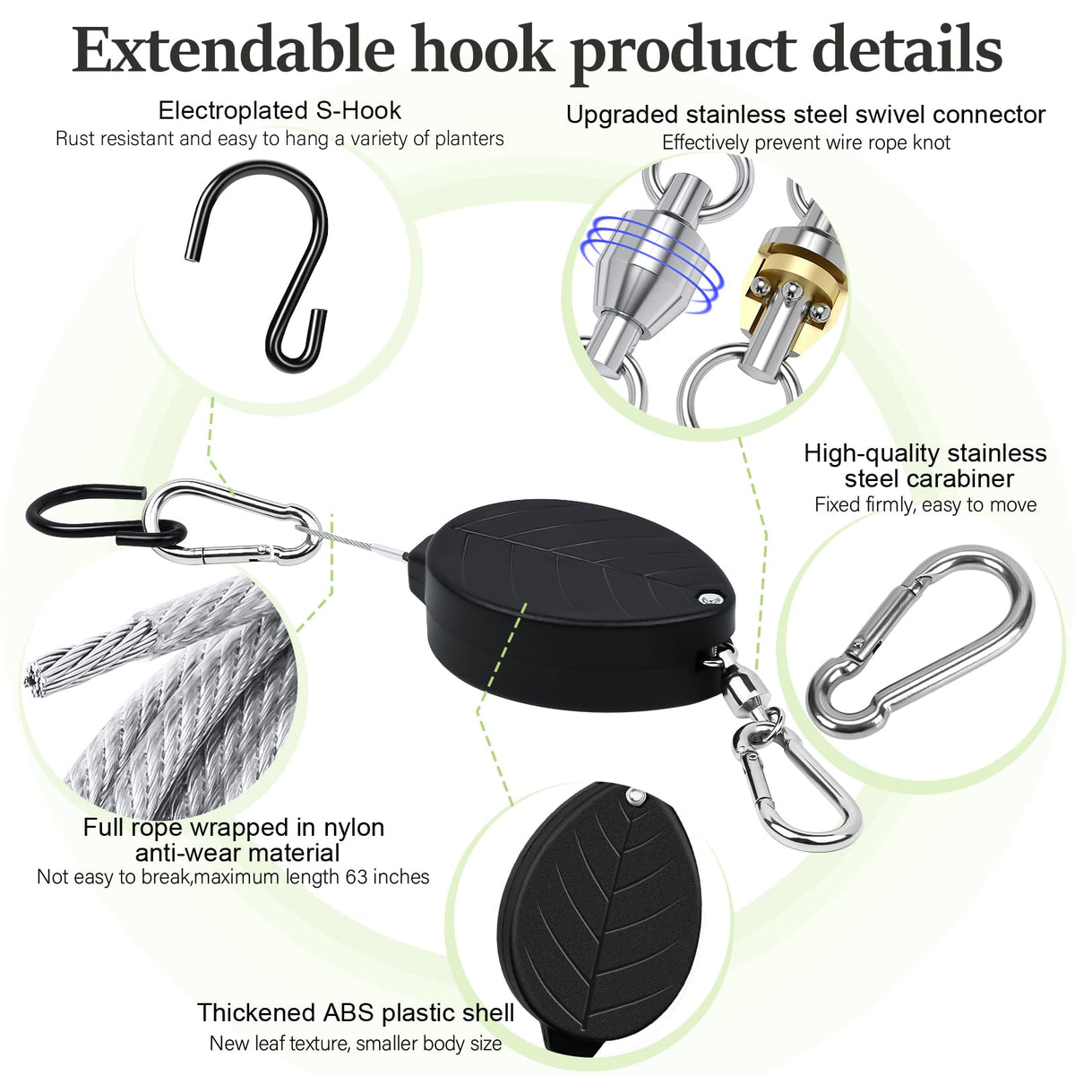 Hanging plants, bird feeders, wind chimes, or grow lights.