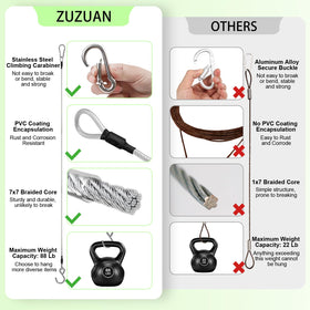 ZUZUAN S-hooks in weatherproof package for secure lanterns and planters.