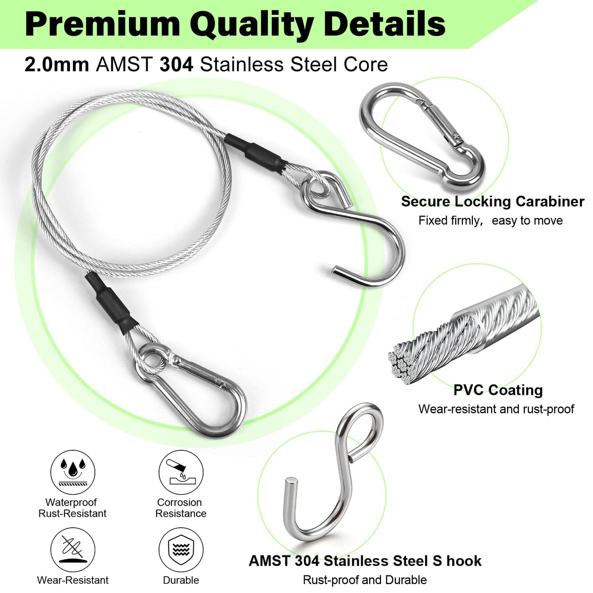 ZUZUAN weather-resistant chain remains stable in windy outdoor conditions.