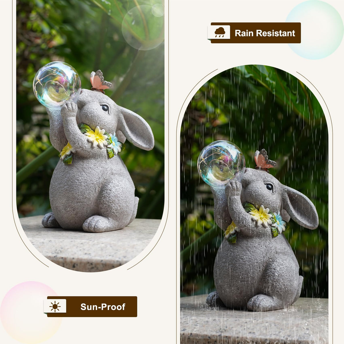 zuzuzen Automatic solar charging statue lights automatically at dusk.