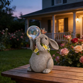 zuzuzen Outdoor garden bunny light decor enhances evening ambiance.