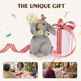 zuzuzen Sturdy waterproof resin rabbit statue for all-weather outdoor display.