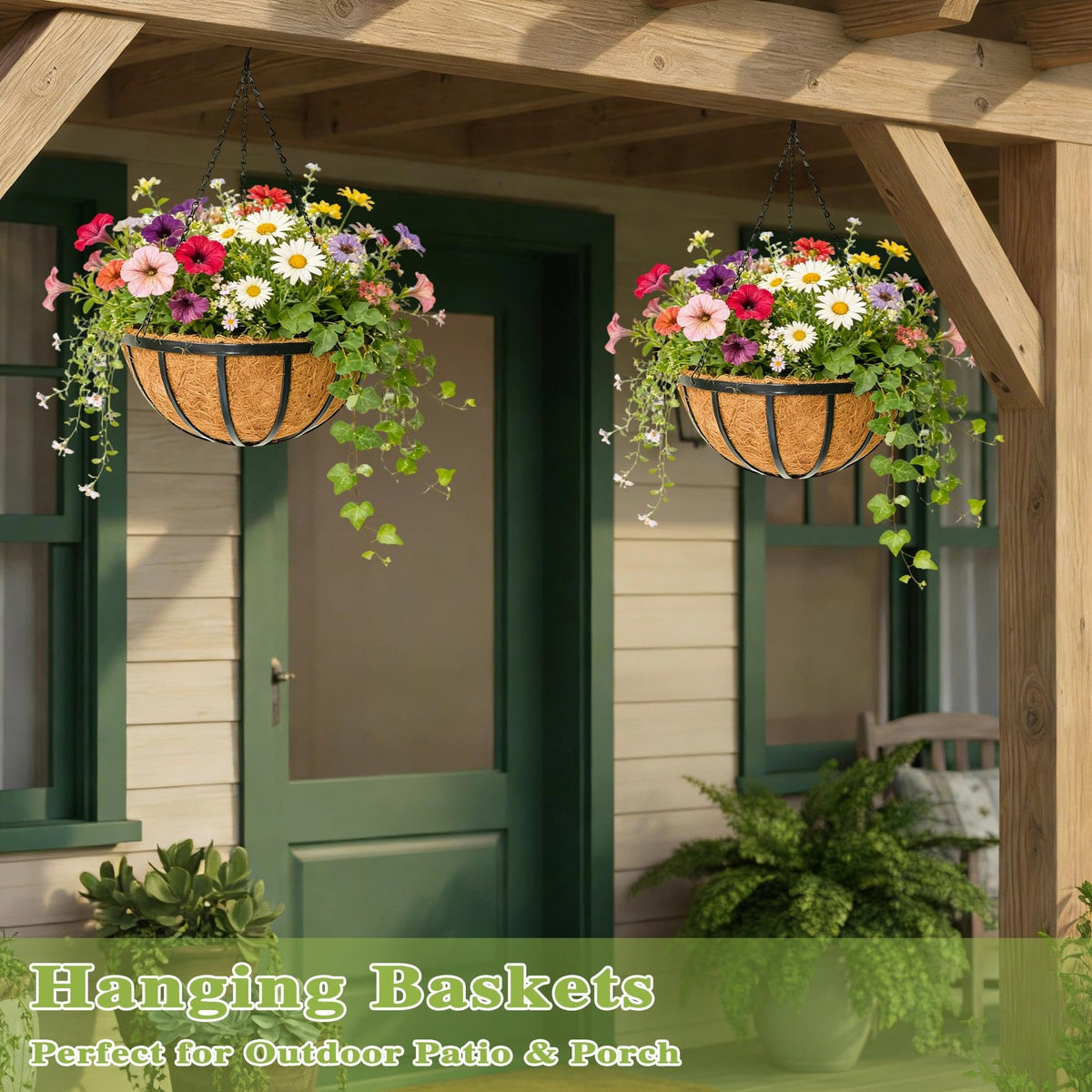 ZVOWOS four-pack hanging planters ready for easy setup