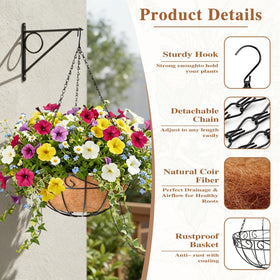 ZVOWOS easy-install planter with three chains and hooks.