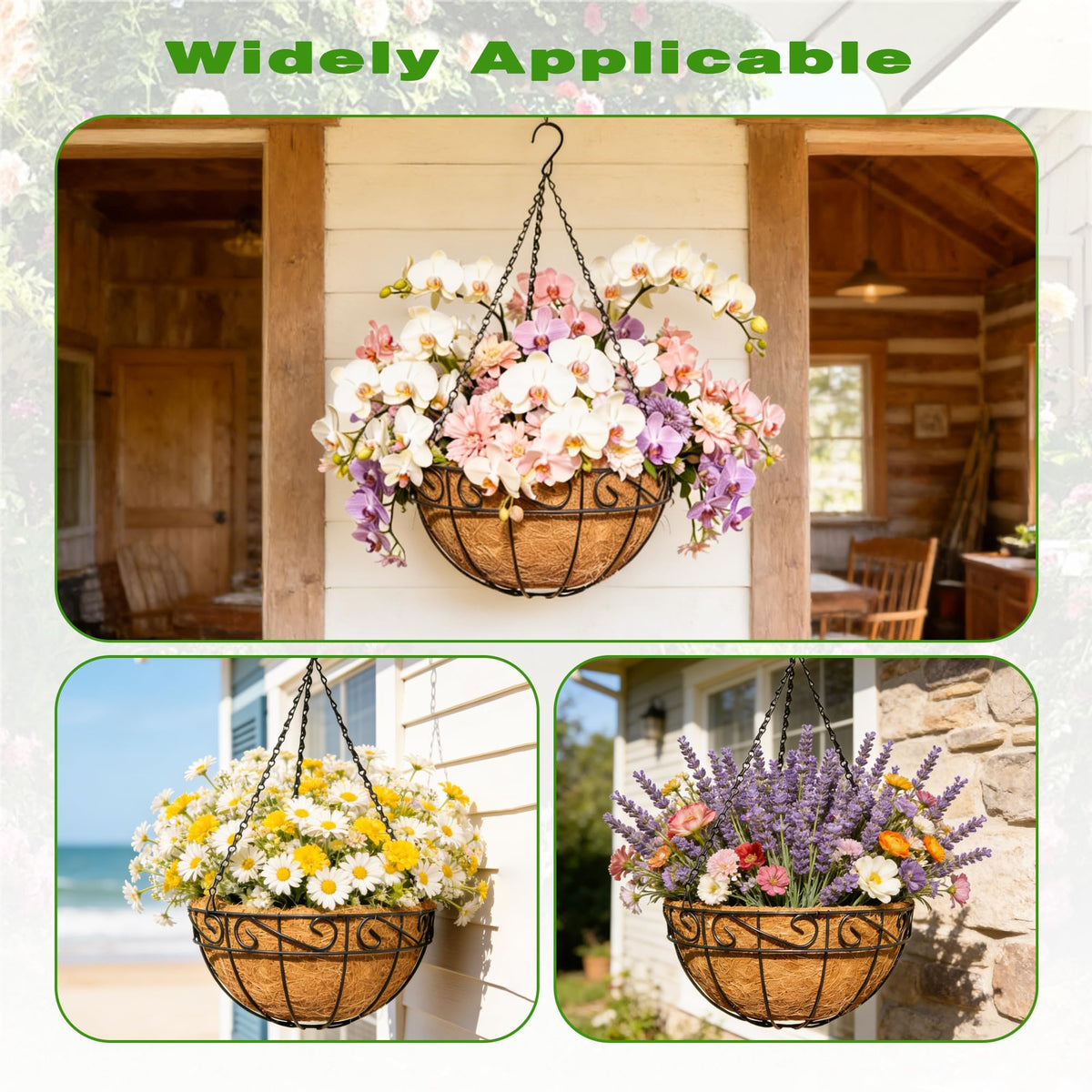 ZVOWOS lace-pattern basket displaying decorative plants