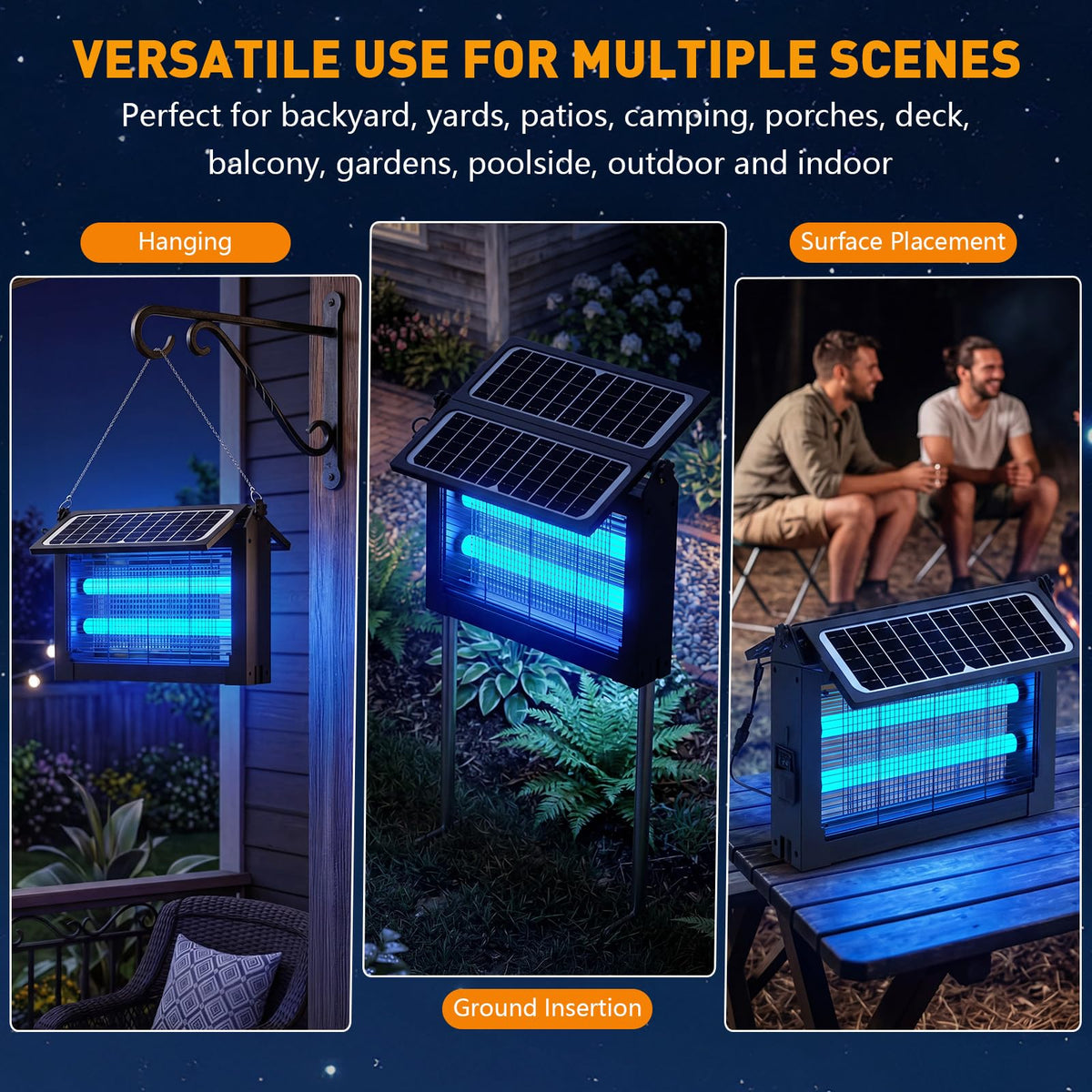 Zwiran 10ft extension cord allows panel in sun while zapper rests shaded