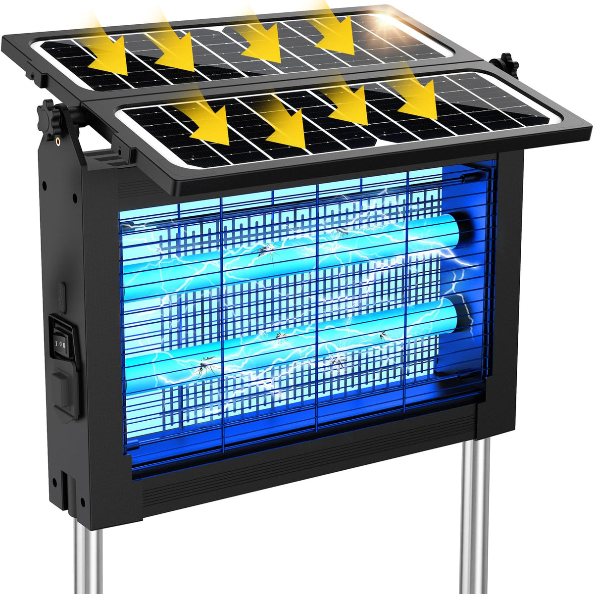 Zwiran solar bug zapper 4500V in-yard setup for outdoor pest relief