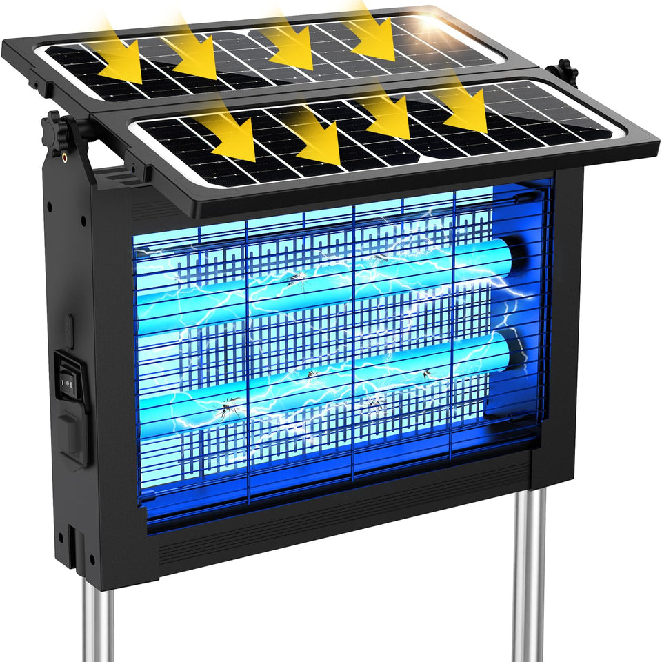 Zwiran solar bug zapper 4500V in-yard setup for outdoor pest relief