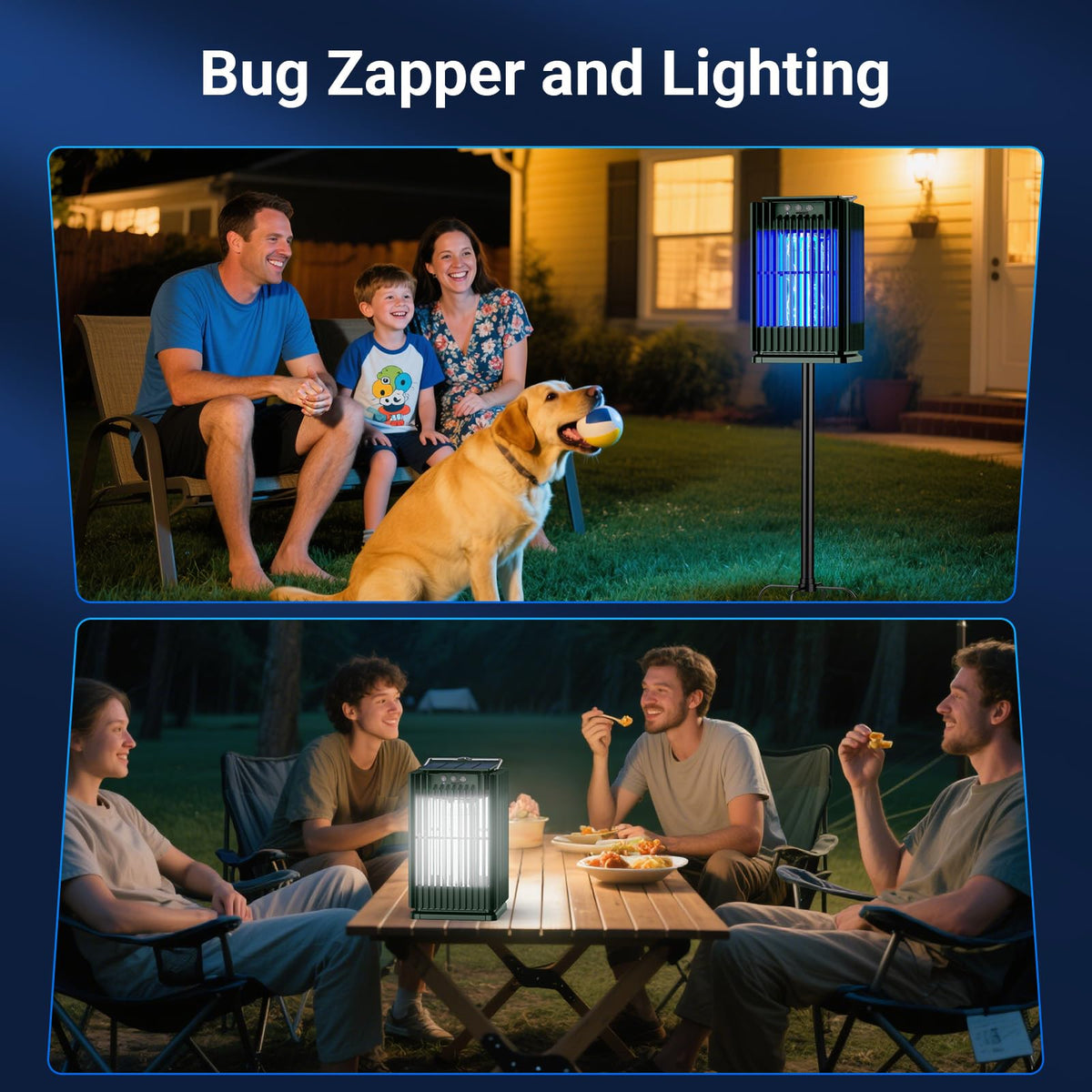 Zwiran solar zapper with illuminated light for nighttime visibility