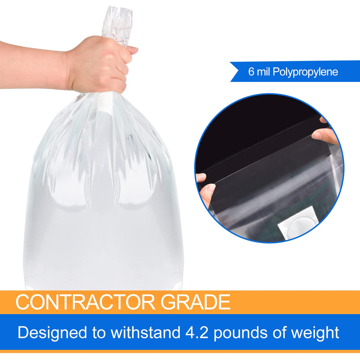zwxt tear-resistant 6mil bag demonstrates durability