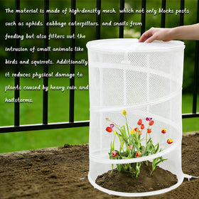 ZXAPJJD plant protector, side view, breathable mesh supports healthy growth