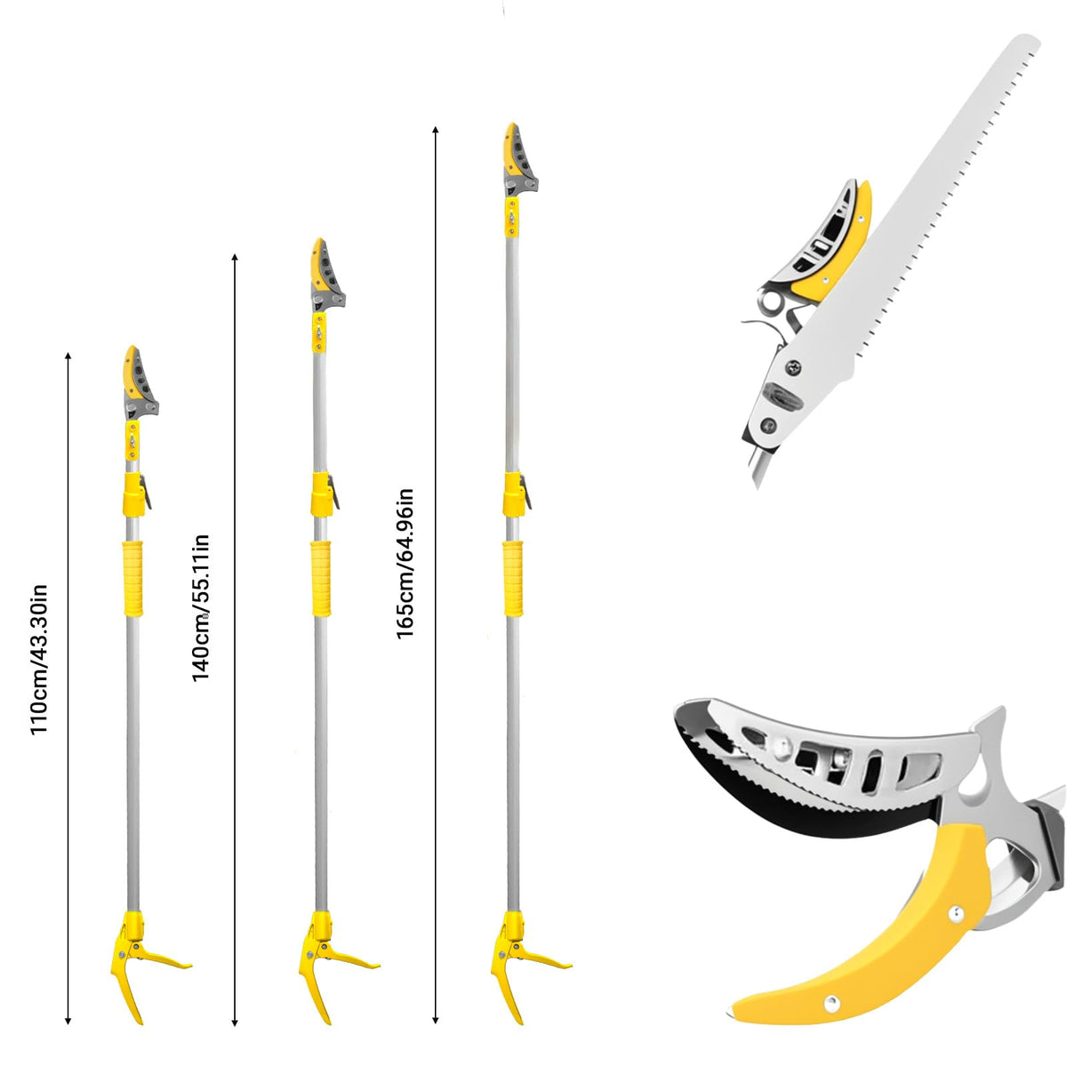 ZXFUTURE extended handle demonstrates reach to high branches from ground without ladders