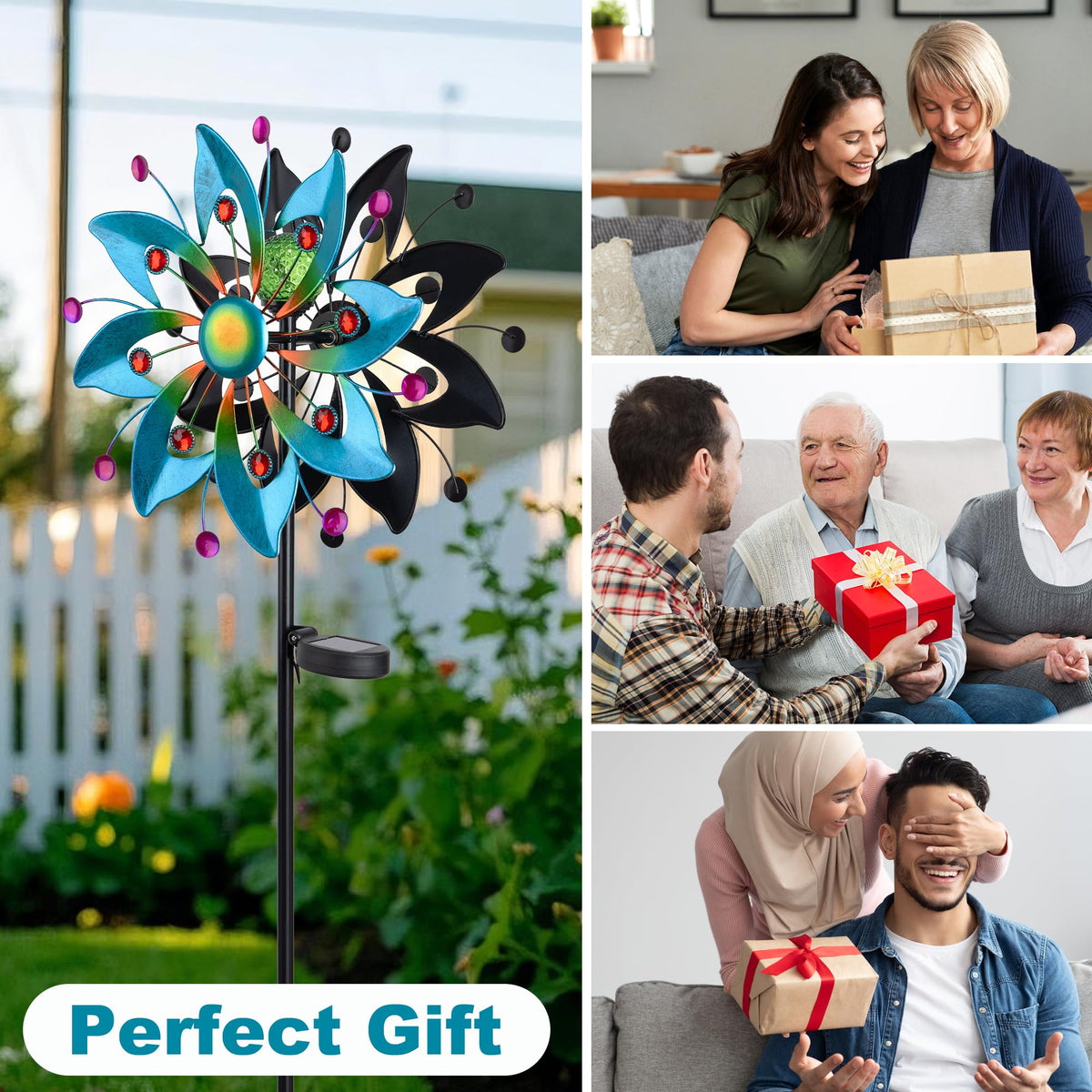 ZXHYREX Solar Wind Spinner gems add sparkle to daytime and evening decor.