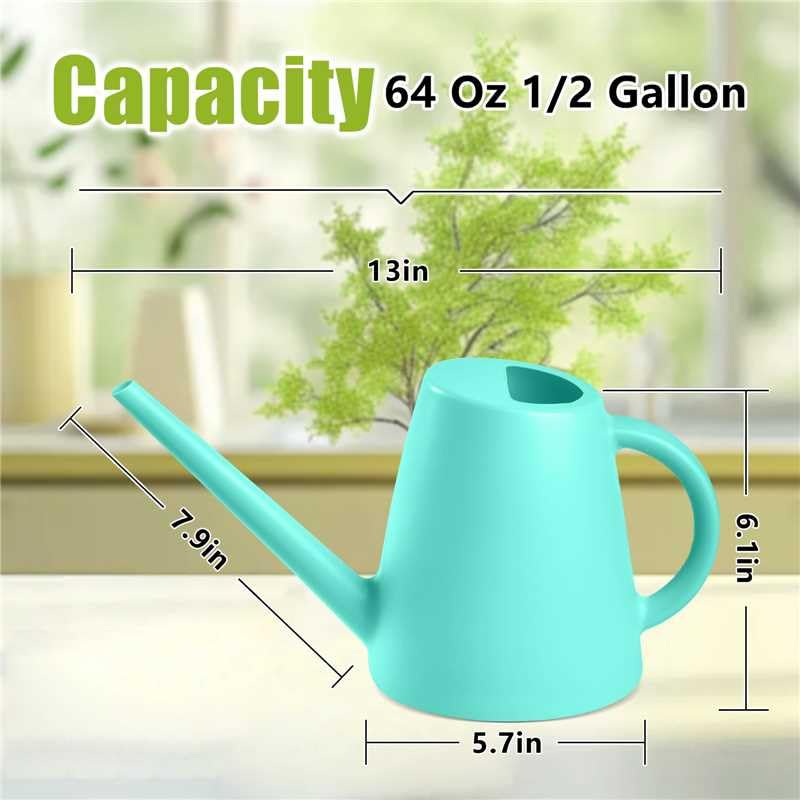 ZXJ turquoise 64oz watering can with large capacity reduces refills
