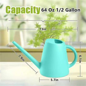ZXJ turquoise 64oz watering can with large capacity reduces refills