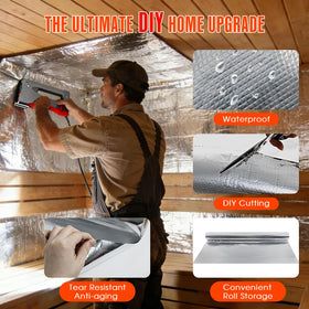 Easy installation of vapor barrier foil by stapling to studs or rafters.