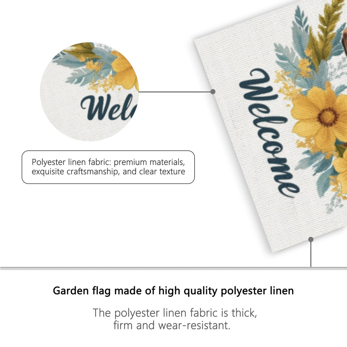ZXRSDDF Welcome Floral Horse Flag in outdoor setting enhances curb appeal.