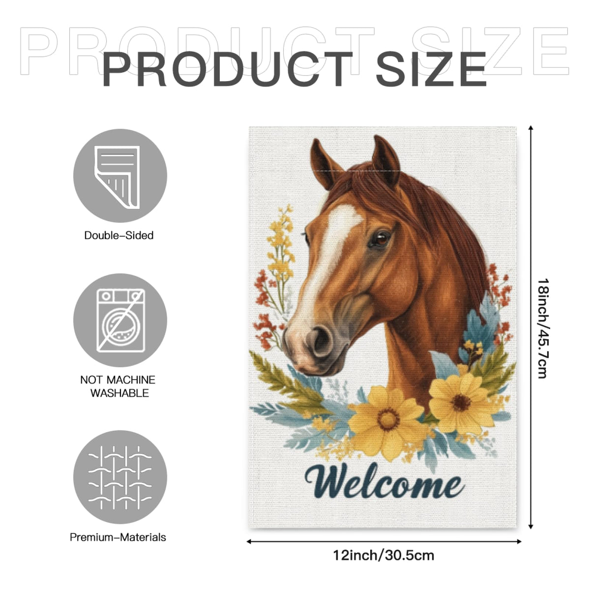 ZXRSDDF Welcome Floral Horse Flag ideal for seasonal displays and holiday decor.