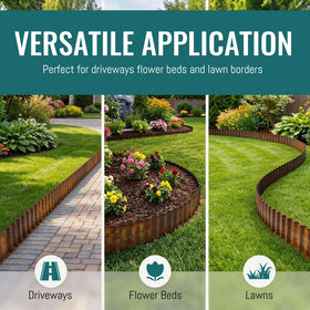 ZXZYHFTY weather-resistant edging withstands rain and sun.
