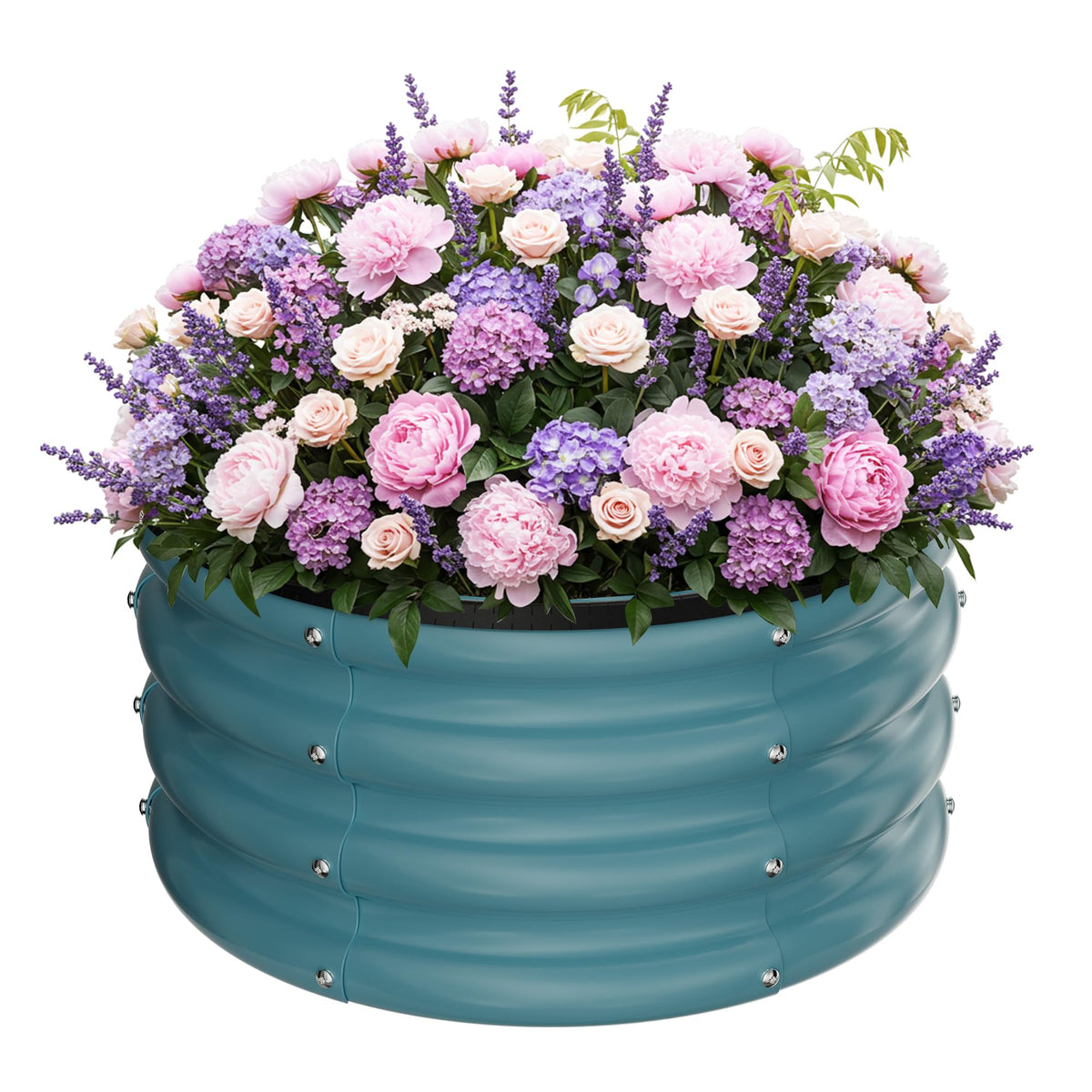 ZXZYHFTY raised garden bed blue finish; durable galvanized steel for outdoor use.