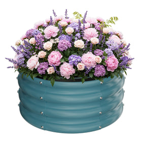 ZXZYHFTY raised garden bed blue finish; durable galvanized steel for outdoor use.