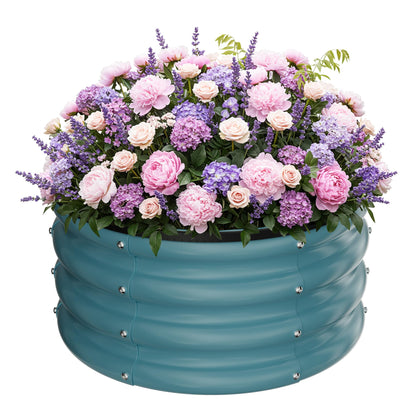 ZXZYHFTY raised garden bed blue finish; durable galvanized steel for outdoor use.