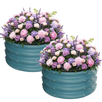 ZXZYHFTY raised garden bed in round 0-6mm steel emphasizes durability for outdoor planting.